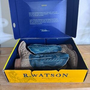 R Watson Full Quil
Ostrich Boots Sand Sz
8.5 W Sz 7 M Unisex
Rodeo Western